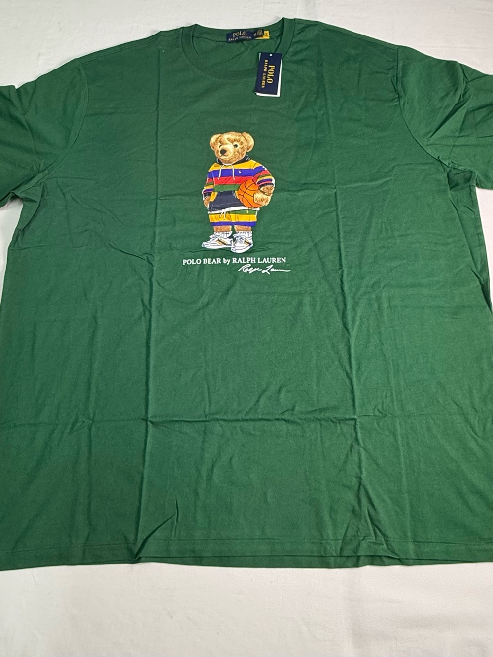 Polo Ralph Lauren Big & Tall Green Polo Bear Graphic Short Sleeve T-Shirt (3LT)